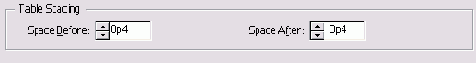 � ���� Table Spacing ��������