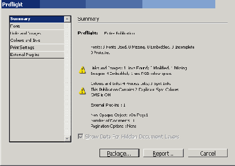������� Preflight (������������ ��������)