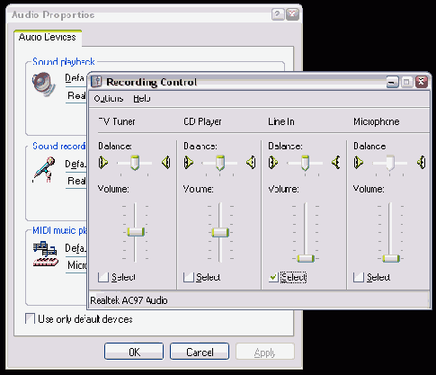 � Sound Recorder, �������� ������ 