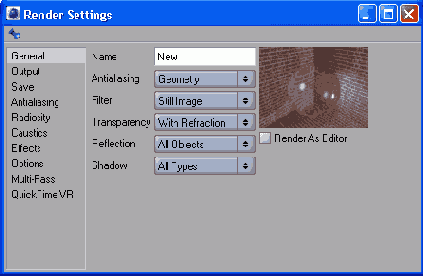 � ���� Render Settings ����������
