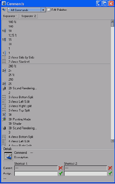 ���� Commands �������� ��� ������� ��������� � ���������
