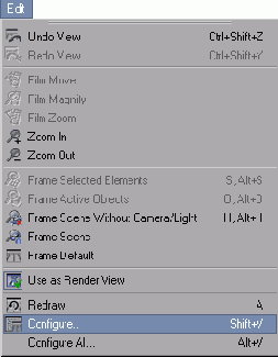 � ������������� ���� �������� �������� Edit > Configure