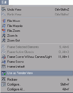 ���������� ������ Edit > Use as Render View
