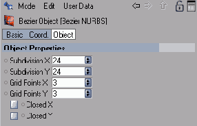 ��������� ����������� Bezier NURBS