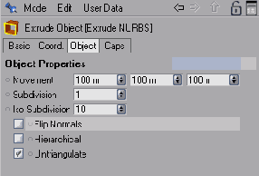 ��������� ����������� Extrude NURBS