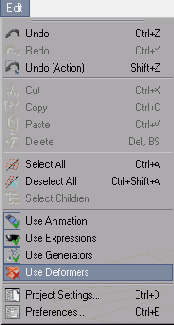 ���� ������ Use Deformers (������������