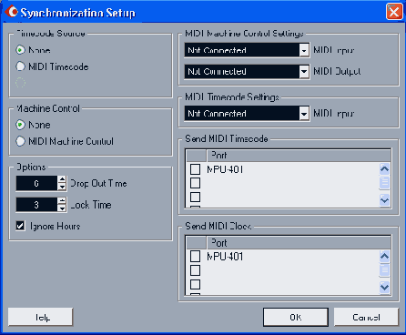 ���������� ���� Synchronization Setup