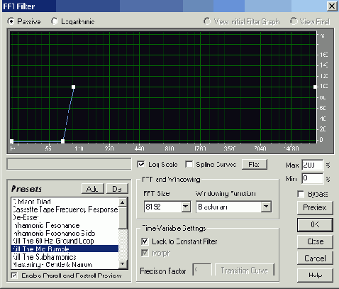 FFT Filter � ������ �� ������ �������� �������������� �����