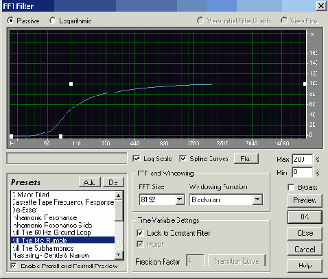 FFT Filter � ������ �� ������ �������� �������������� �����