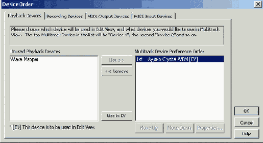 ����������� ������ ��������� ������ � ��������������� � ������� ���� Device Ordering Preference