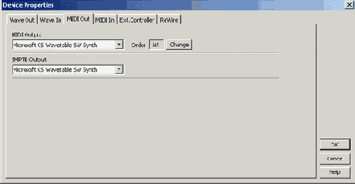 ���������� ������ � ����� MIDI-��������� (������� MIDI Out � MIDI In)