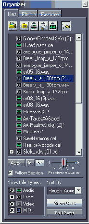 ������� Files � ����� ������ � �������