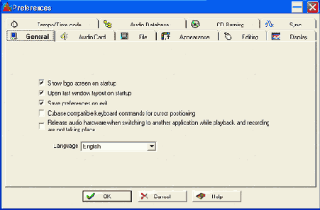 ���������� ���� Audio Preferences
