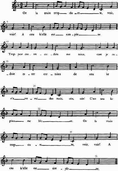 Песни труверов (XII—XIII вв.) Виреле «Or la truix»