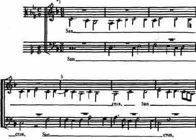 Йоханнес Окегем (ок. 1425—1495) «Sanctus» (первый раздел) из «Missa prolationum»