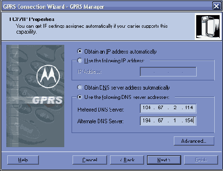 ��������� � ��������� GPRS Wizard