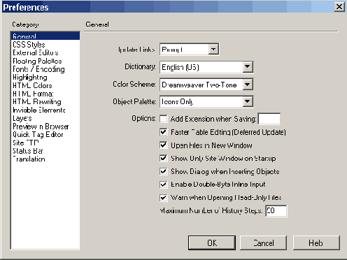 ���������� ��������� DreamWeaver �� ������ 