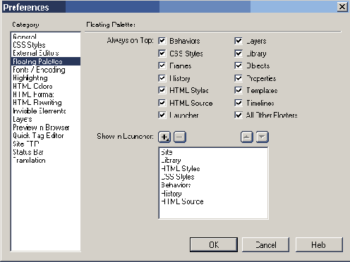 ���������� ��������� DreamWeaver �� ������ 