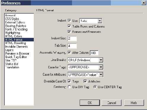 ���������� ��������� DreamWeaver �� ������ 