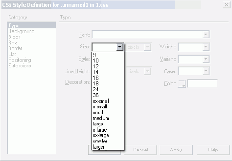 Параметры шрифта