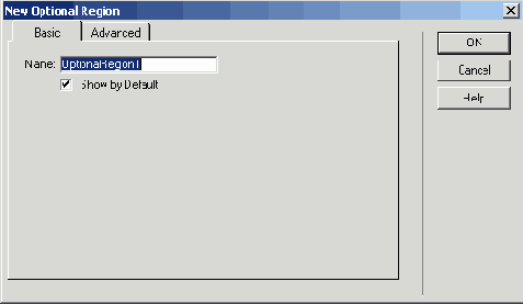 ���������� ���� New Optional Region