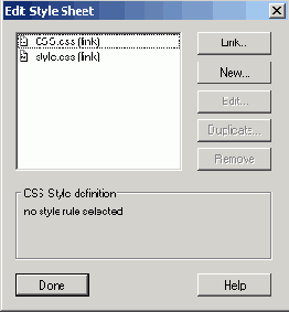 Диалоговое окно Edit Style Sheet