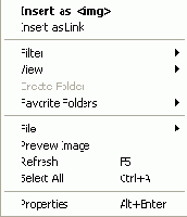 Интерфейс листа Files окна ресурсов