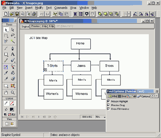 Создание карты узла в Fireworks MX
