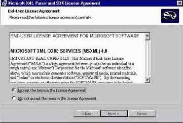 Установка компонентов Microsoft XML Parser и SDK