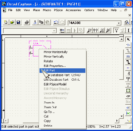 Размещение символов компонентов и электрических цепей