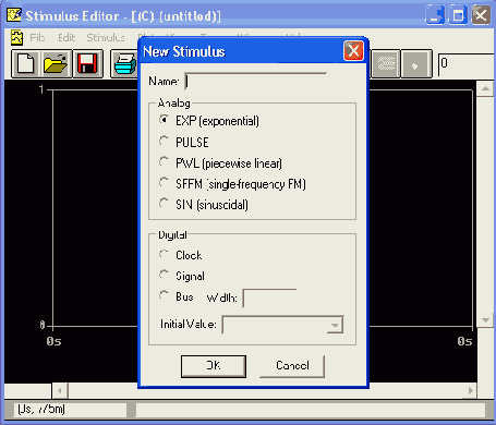 Редактор входных сигналов Stimulus Editor