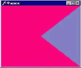 Флаг получается наложением Двух отдельных треугольников