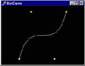 Кривая Безье, построенная с помощью функций библиотеки OpenGL