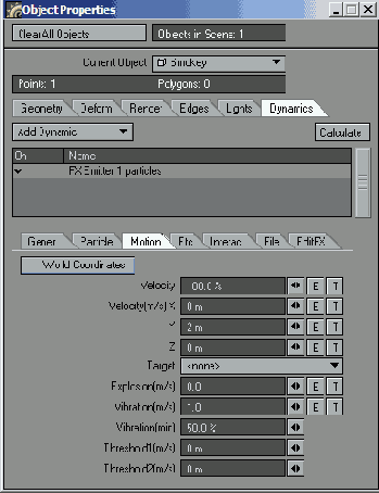 Измените параметры движения Smokey