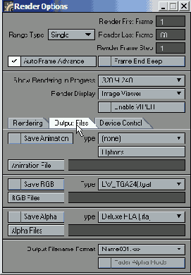 На вкладке Ouyput Files содержаться настройки сохранения файлов а так жефайлы с созданной анимацией