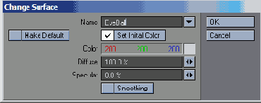 В диалоговом окне Change Surface