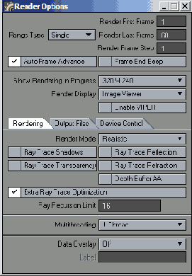 Выберите пункт Render Options