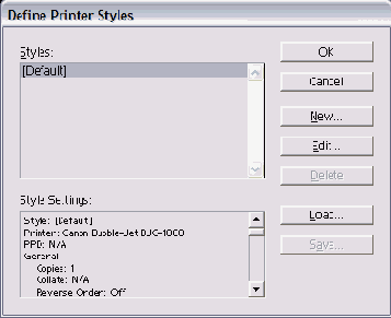 ���������� ���� Define Printer