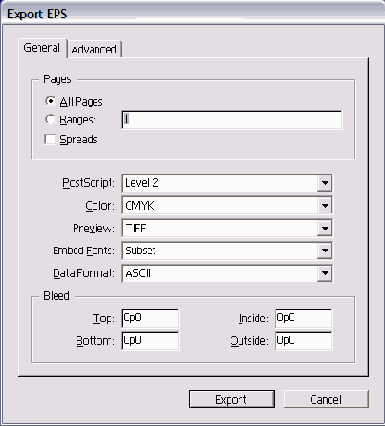 ���������� ���� Export EPS �������������