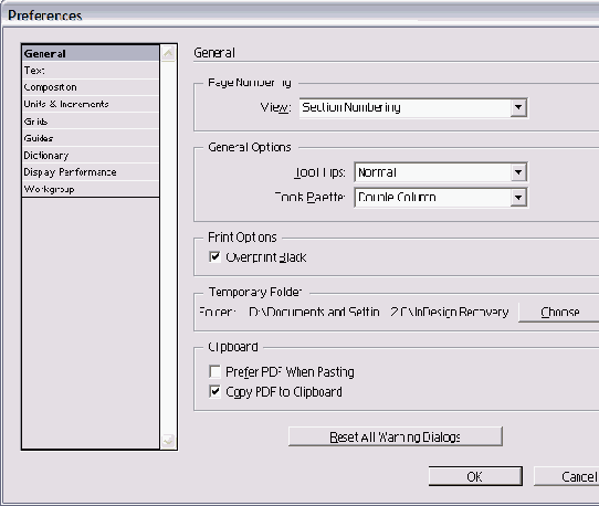 ���������� ���� Preferences g ��������� ���������� General