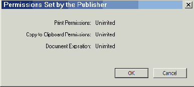 Просмотр разрешений на электронную книгу