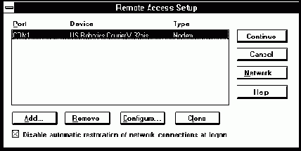 ��������� ������� Remote Access Service
