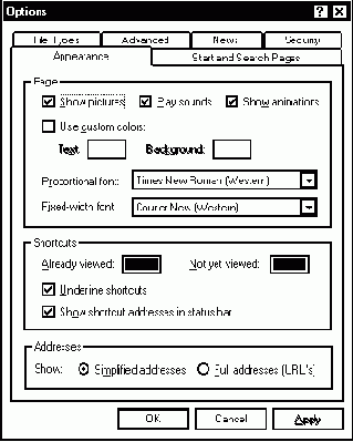 ��������� ���������� ���������� Microsoft Internet Explorer