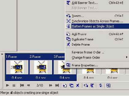 Редактирование кадров анимации
