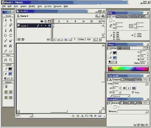 При открытии окна приложения Flash
