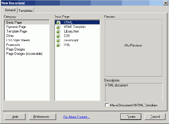 ���������� ���� New Document ����������