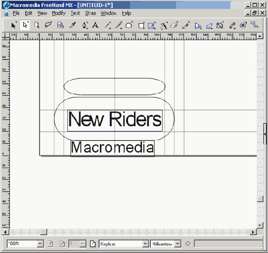 ������ � ����� ������� �� FreeHand