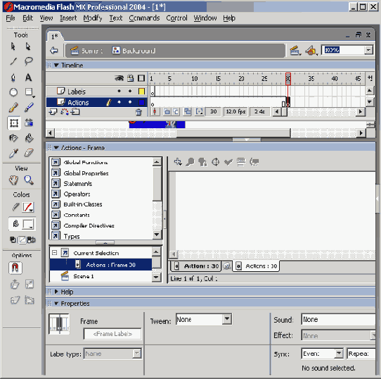 ������ Actions �� Flash MX