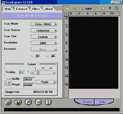 Настройка основных параметров сканирования