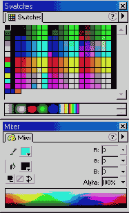 Палитры Miхег и Swatches